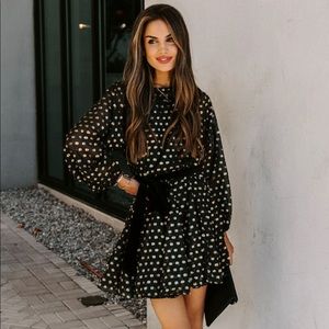 VICI DOLLS Double Take Metallic Tie Dress